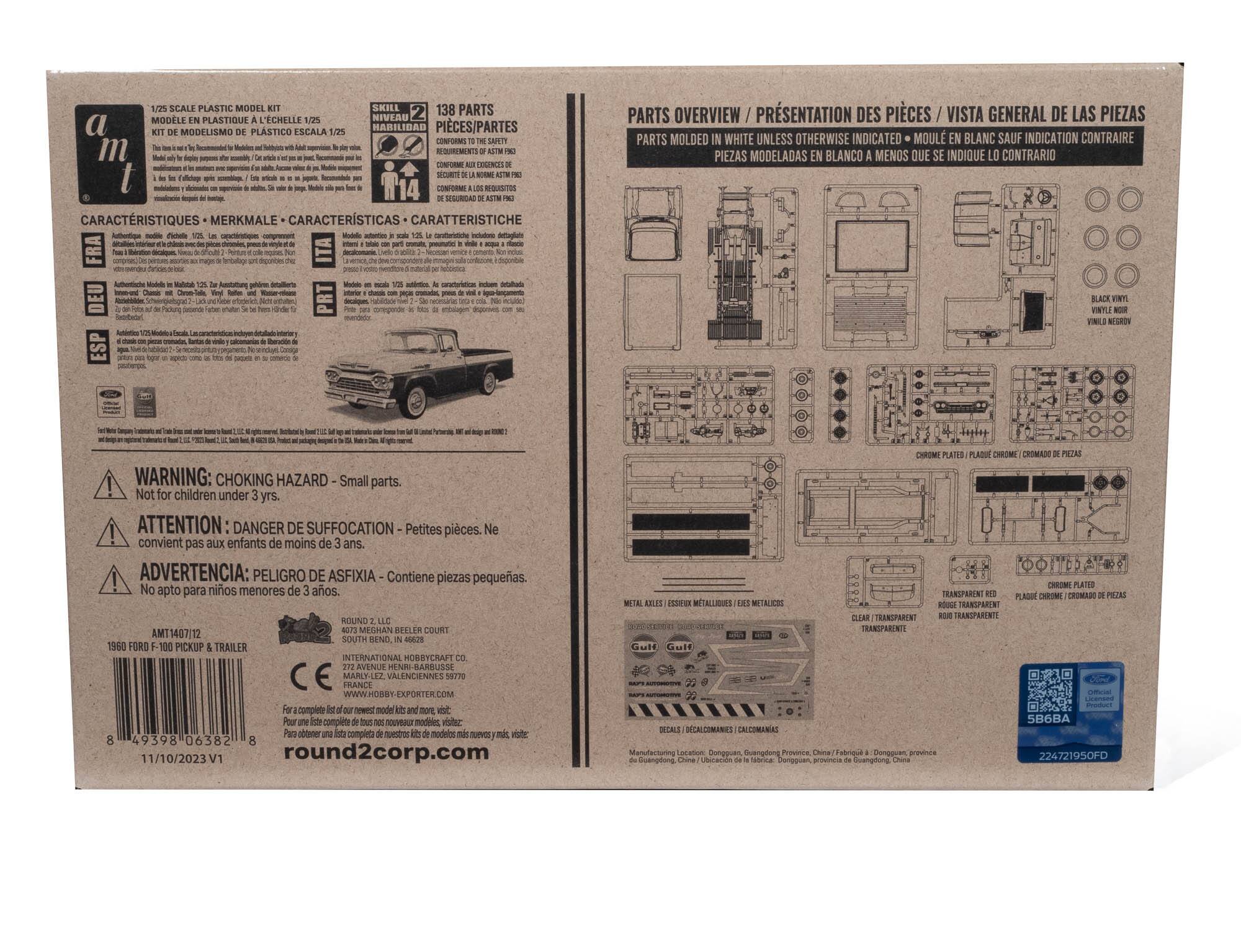 AMT® 1960 Ford F-100 Pickup with Trailer 1:25 Scale Model Kit